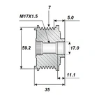 Release belt 17x61x35, 7-speed