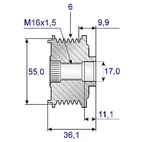Release belt 17x59x36.1, 6-speed