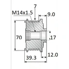 Release belt 17x75x40, 7 ribs