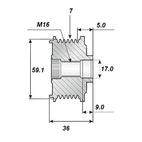 Release belt. 17x59x35, 7-speed