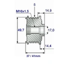 Release belt 17x57 5 grooves