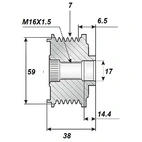 Release belt 17x59x38, 7-speed
