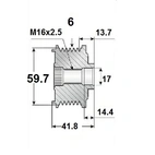 Release belt 17x64x59.67, 6-speed