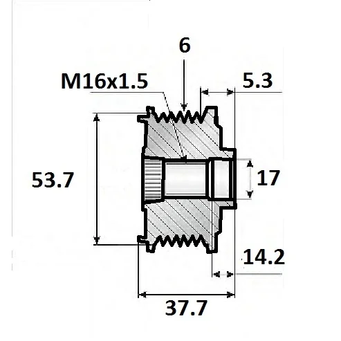 Release pulley Ford 6-groove