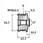 Release pulley Ford 6-groove
